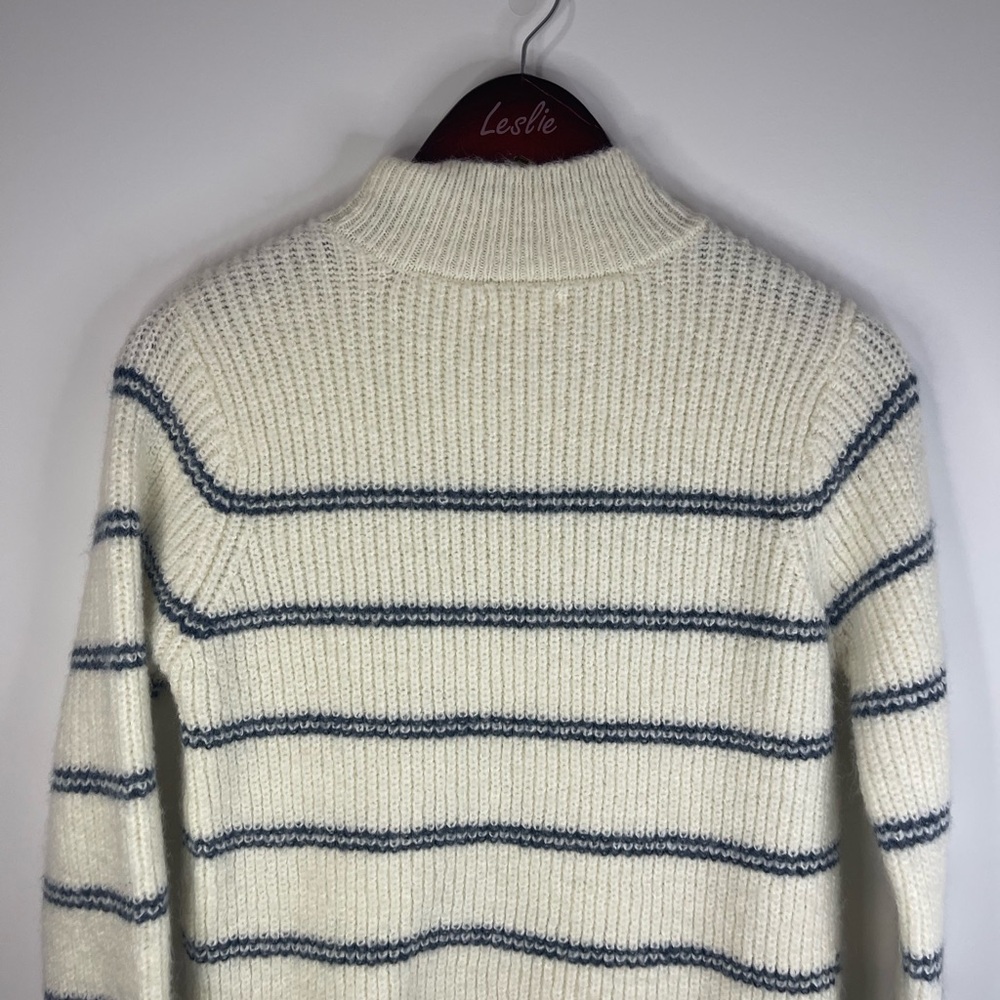 Maurices White and Blue Turtleneck‎ Sweater Nautical Stripes - Picture 7 of 8